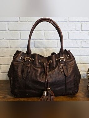 ANTONIO MELANI Phyton Embossed Leather Large Satchel
